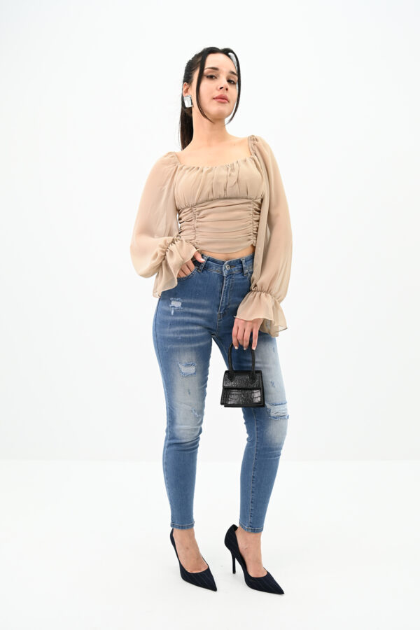 Bluza dama cu maneci voal Anita bej