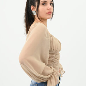 Bluza dama cu maneci voal Anita bej