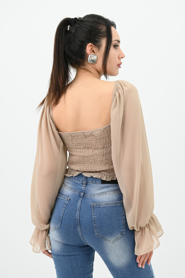 Bluza dama cu maneci voal Anita bej