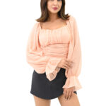 Bluza dama cu maneci voal Anita somon