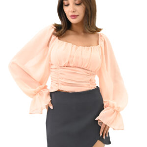 Bluza dama cu maneci voal Anita somon