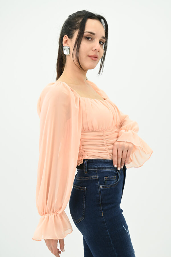 Bluza dama cu maneci voal Anita somon