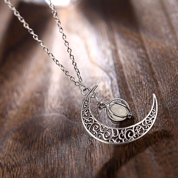 Colier dama Shiny Moon - Glow in the dark