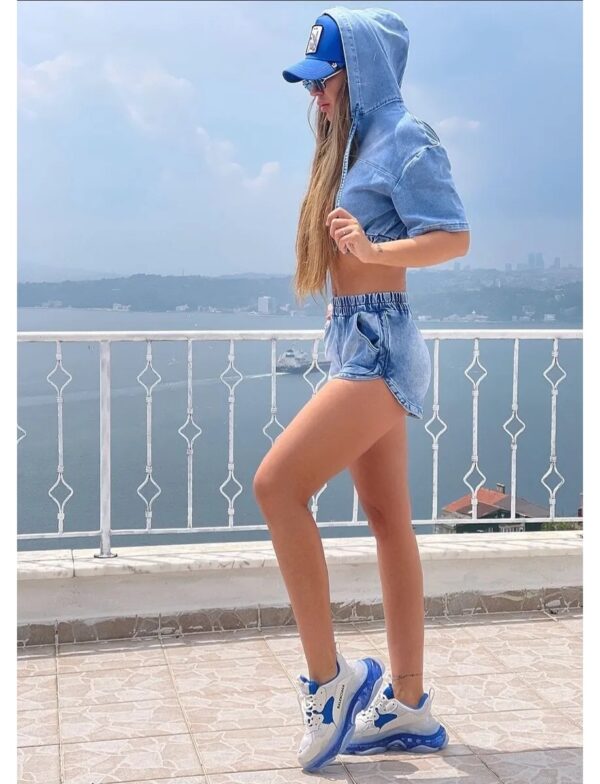 Compleu dama 2 piese denim Sunny Blue