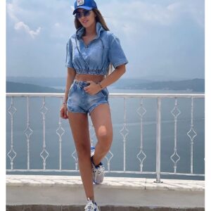 Compleu dama 2 piese denim Sunny Blue