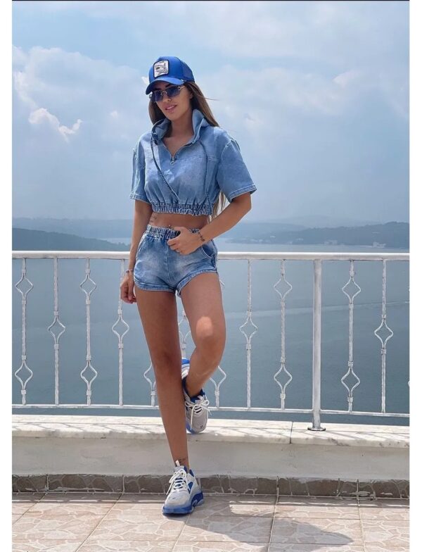 Compleu dama 2 piese denim Sunny Blue