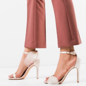 Sandale dama elegante cu toc subtire Roxom bej