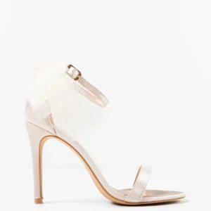 Sandale dama elegante cu toc subtire Roxom bej