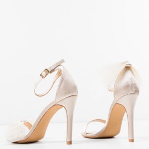 Sandale dama elegante cu toc subtire Roxom bej