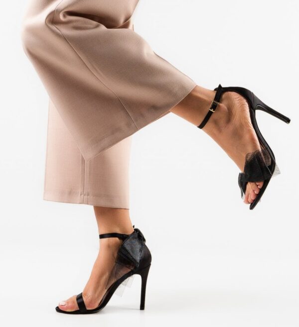Sandale dama elegante cu toc subtire Roxom negru