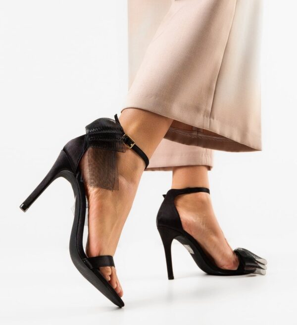 Sandale dama elegante cu toc subtire Roxom negru