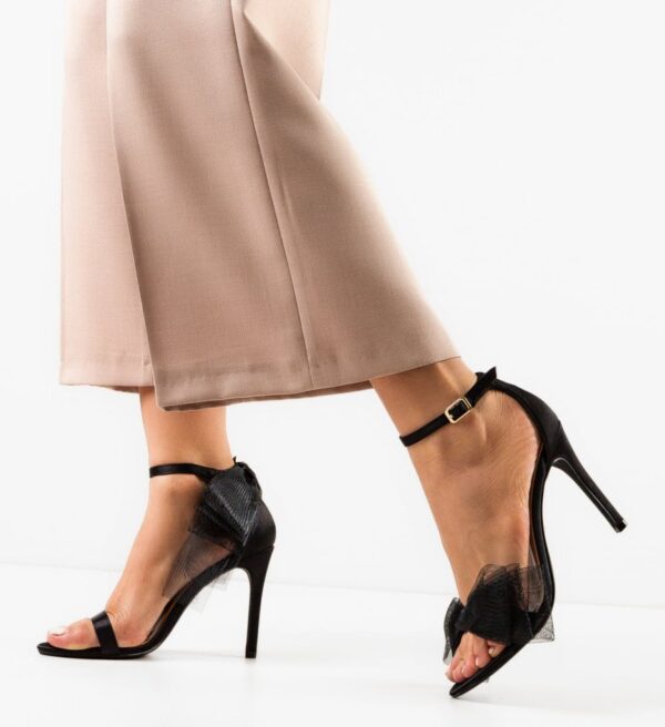 Sandale dama elegante cu toc subtire Roxom negru