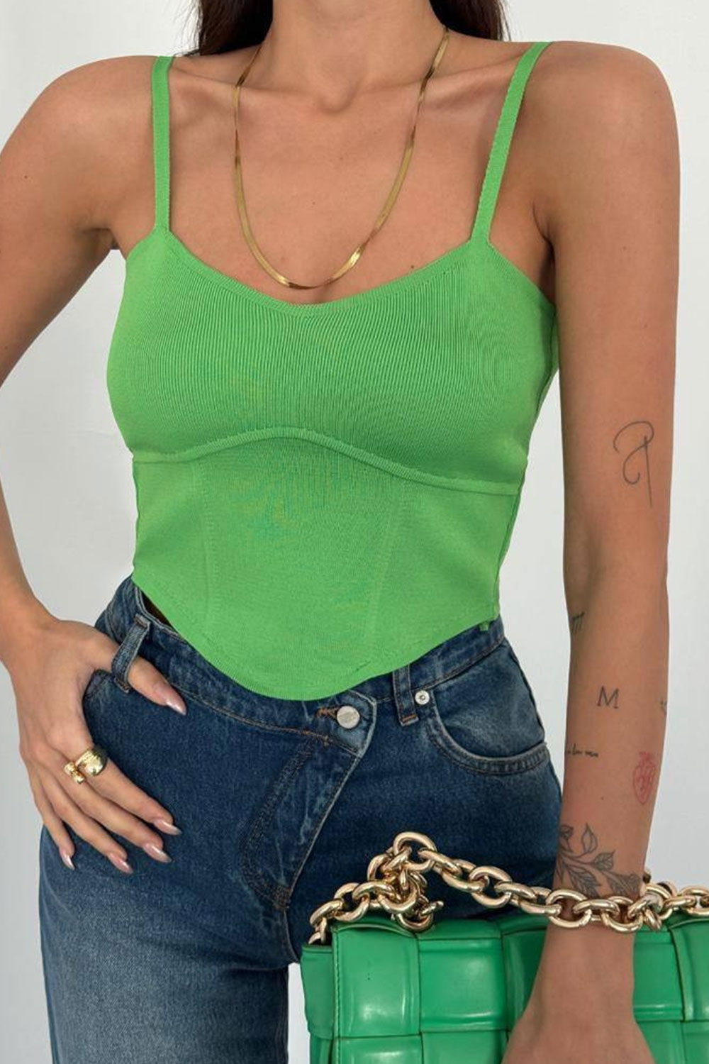 Top dama onesize Gaby verde