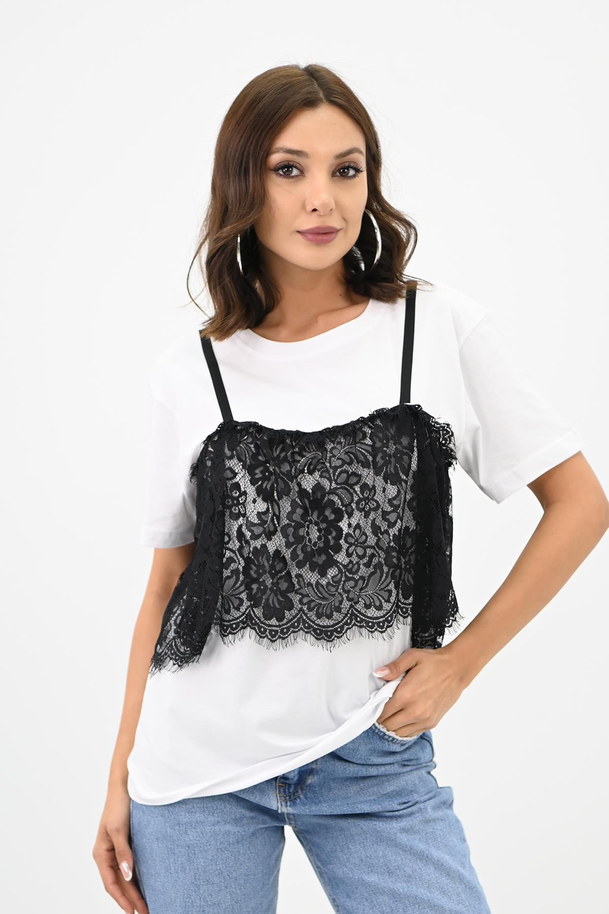 Tricou casual dantela Mimy