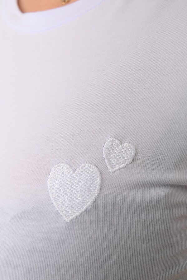 Tricou dama casual Little Hearts alb
