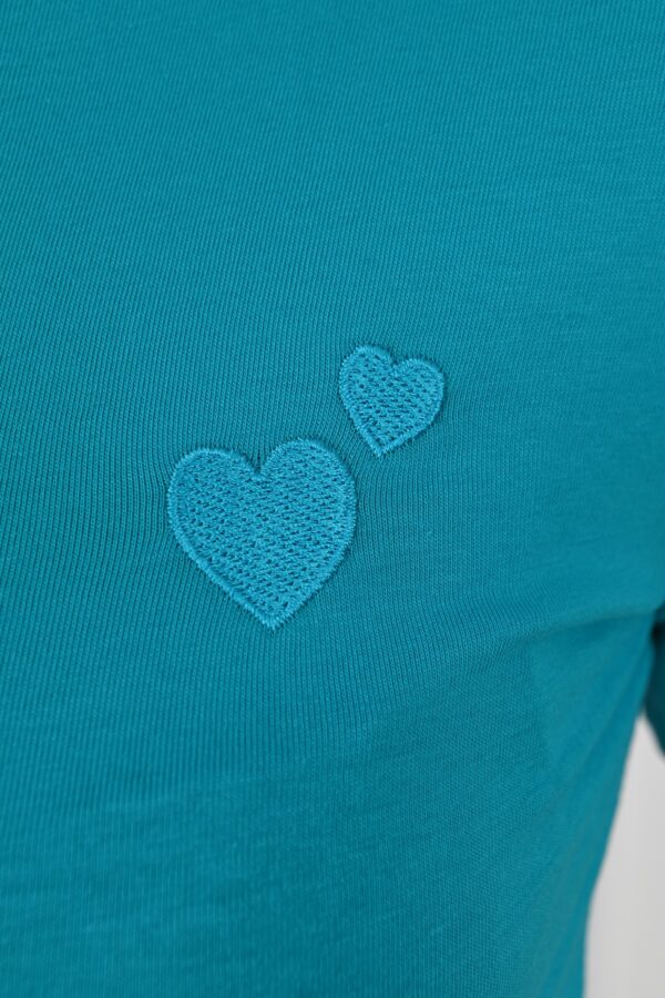 Tricou dama casual Little Hearts albastru
