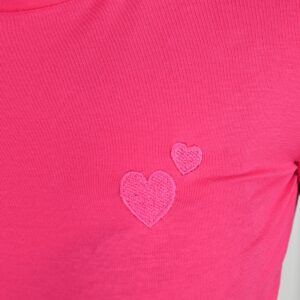 Tricou dama casual Little Hearts fucsia