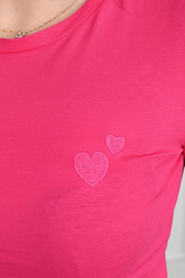 Tricou dama casual Little Hearts fucsia