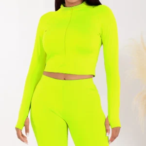 Compleu casual fitness Olga galben neon