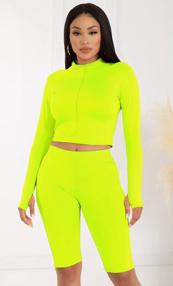 Compleu casual fitness Olga galben neon