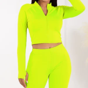 Compleu casual fitness Olga galben neon