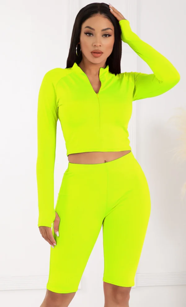 Compleu casual fitness Olga galben neon