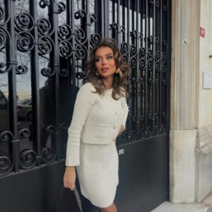 Compleu dama cu nasturi Rita crem