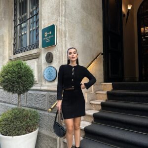 Compleu dama cu nasturi Rita negru