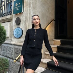 Compleu dama cu nasturi Rita negru