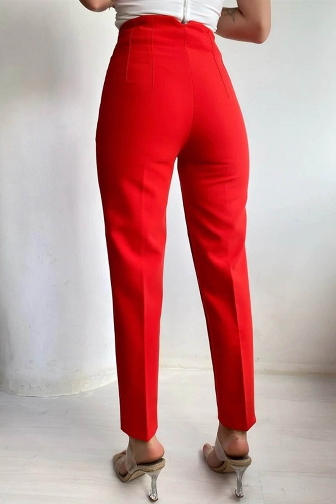 Pantaloni dama office Melinka rosu