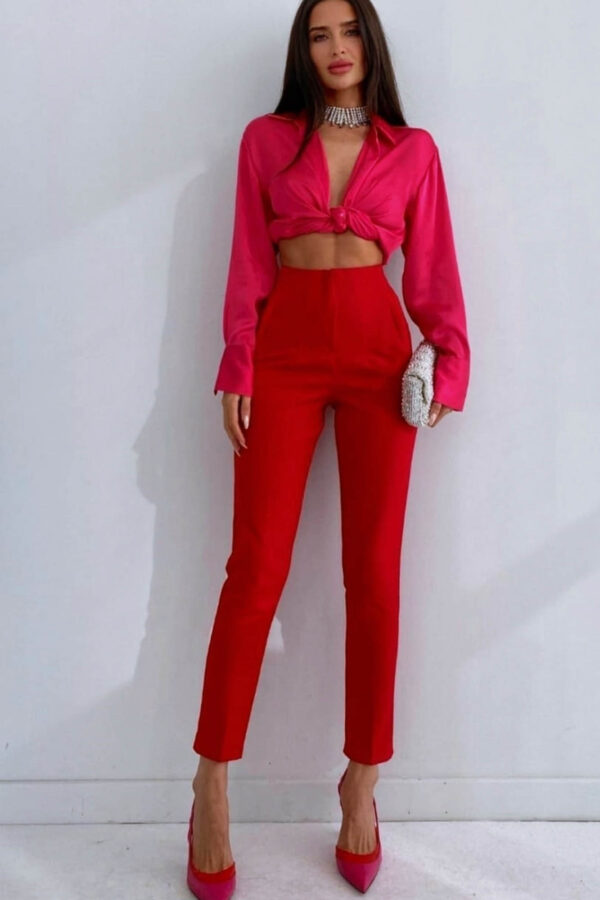 Pantaloni dama office Melinka rosu