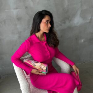 Rochie dama casual Carrie fucsia