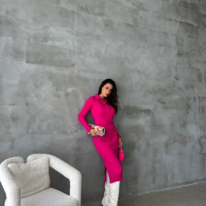 Rochie dama casual Carrie fucsia