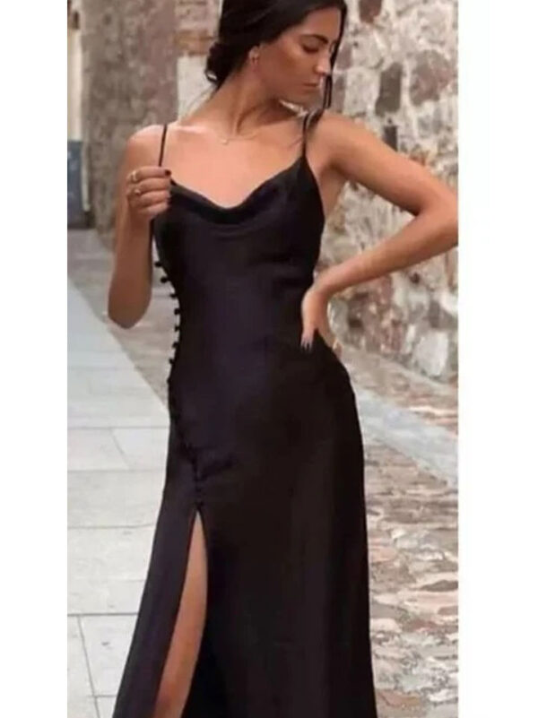 Rochie dama satinata Sofia Negru