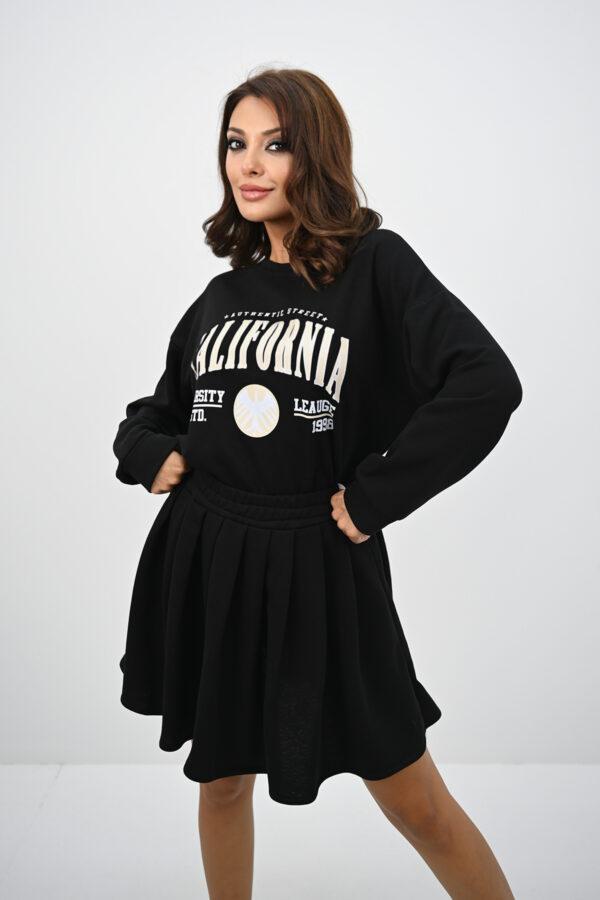 Compleu dama cu fusta California negru