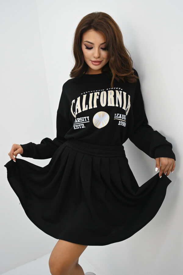 Compleu dama cu fusta California negru