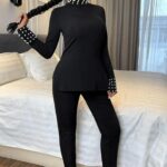 Compleu dama elegant cu perle Betty