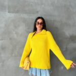 Pulover dama casual SideZip galben