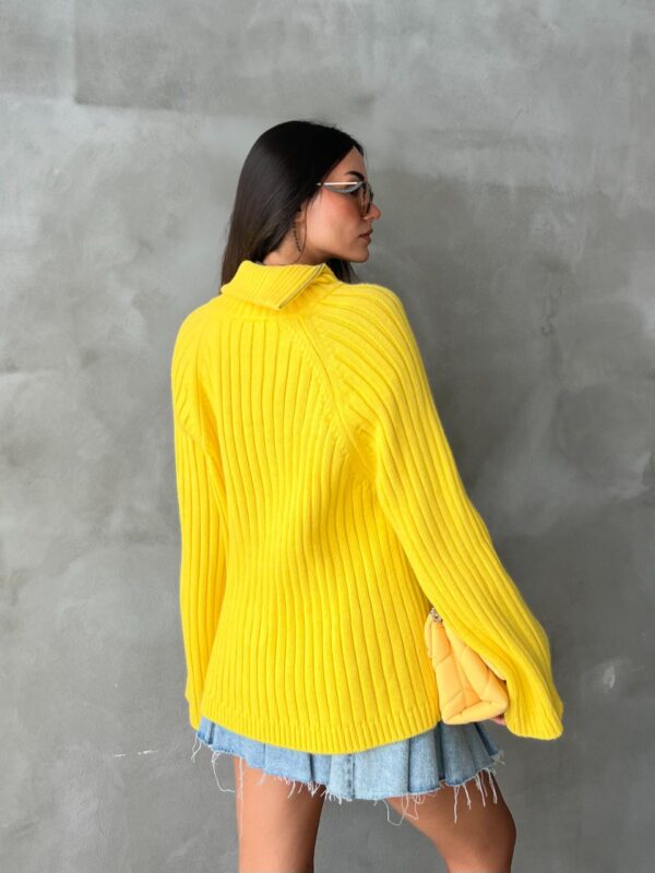 Pulover dama casual SideZip galben