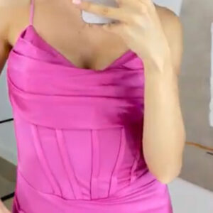Rochie dama eleganta cu corset Giulia fucsia