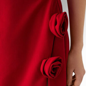 Rochie dama eleganta cu trandafiri Dolly rosu