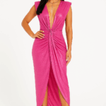 Rochie dama satinata aspect metalic Jessie