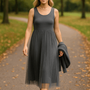 Compleu dama rochie voal Laura
