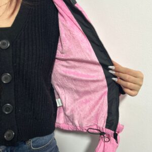 Geaca dama imblanita cu manusi Nico roz