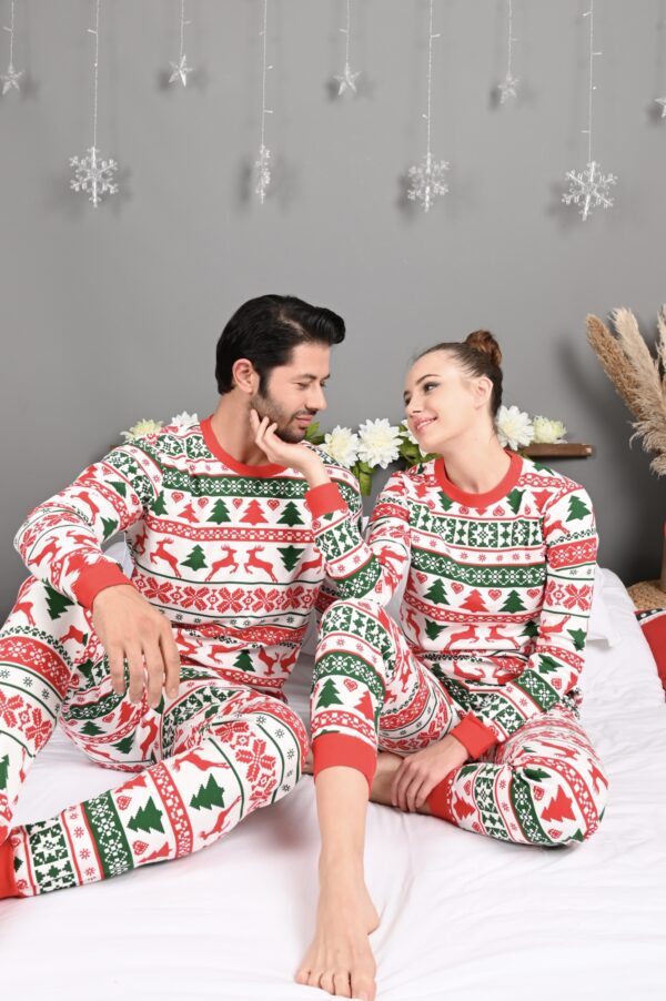 Pijama dama motive Craciun Green