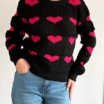 Pulover dama cu inimioare Clara