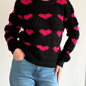 Pulover dama cu inimioare Clara