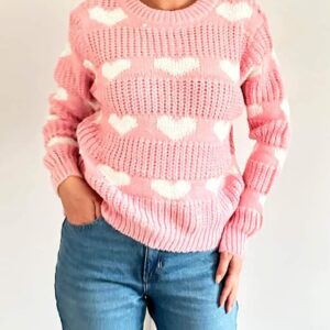 Pulover dama cu inimioare Clara