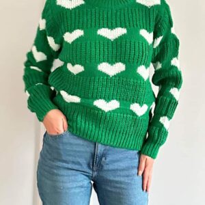 Pulover dama cu inimioare Clara