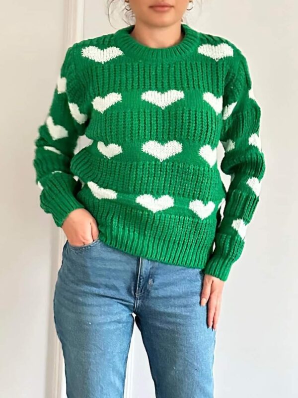 Pulover dama cu inimioare Clara